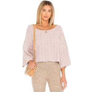 Free People Good Day Mauve Pullover Ribbed Oversized Sweater Size S